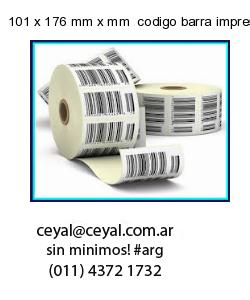 101 x 176 mm x mm  codigo barra impreso