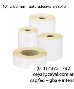 101 x 55  mm  auto adesiva en rollo