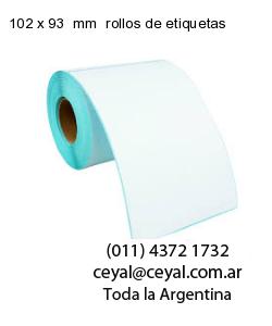 102 x 93  mm  rollos de etiquetas