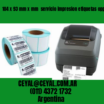 104 x 93 mm x mm  servicio impresion etiquetas opp