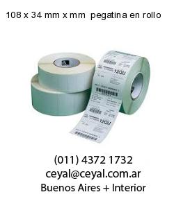 108 x 34 mm x mm  pegatina en rollo