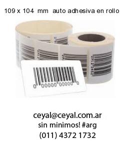 109 x 104  mm  auto adhesiva en rollo
