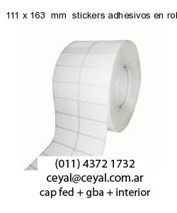 111 x 163  mm  stickers adhesivos en rollos
