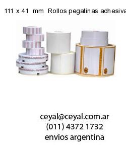 111 x 41  mm  Rollos pegatinas adhesivas