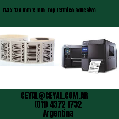114 x 174 mm x mm  Top termico adhesivo
