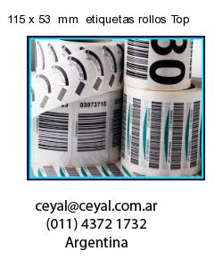 115 x 53  mm  etiquetas rollos Top