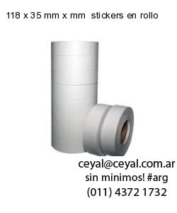 118 x 35 mm x mm  stickers en rollo