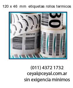 120 x 46  mm  etiquetas rollos termicos