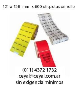 121 x 138  mm  x 500 etiquetas en rollo