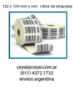 122 x 136 mm x mm  rollos de etiquetas