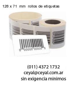 128 x 71  mm  rollos de etiquetas