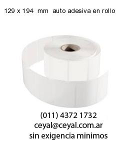 129 x 194  mm  auto adesiva en rollo