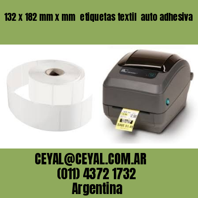 132 x 182 mm x mm  etiquetas textil  auto adhesiva