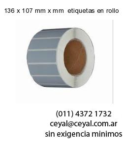 136 x 107 mm x mm  etiquetas en rollo