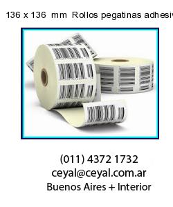 136 x 136  mm  Rollos pegatinas adhesivas