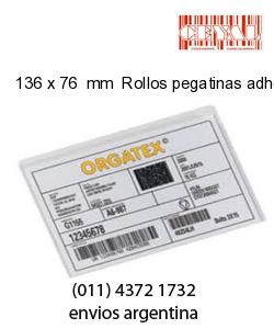 136 x 76  mm  Rollos pegatinas adhesivas