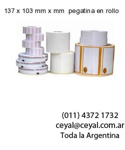 137 x 103 mm x mm  pegatina en rollo