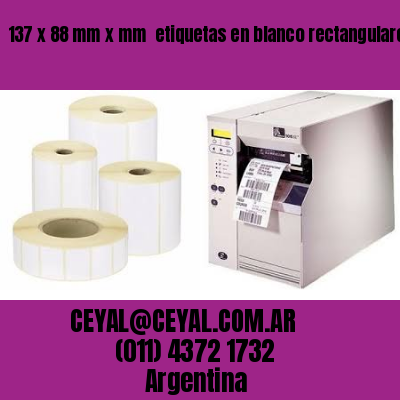 137 x 88 mm x mm  etiquetas en blanco rectangulares