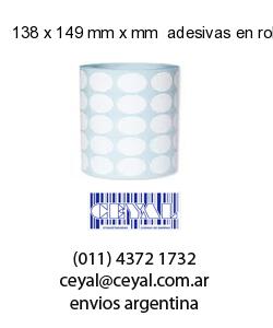 138 x 149 mm x mm  adesivas en rollos