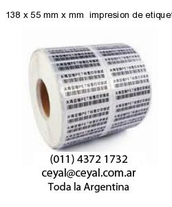 138 x 55 mm x mm  impresion de etiqueta