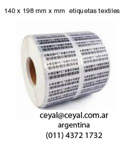 140 x 198 mm x mm  etiquetas textiles