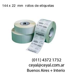 144 x 22  mm  rollos de etiquetas