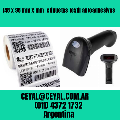 148 x 98 mm x mm  etiquetas textil autoadhesivas