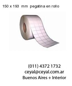 150 x 193  mm  pegatina en rollo