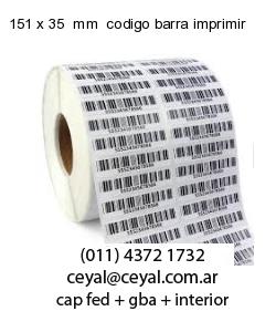 151 x 35  mm  codigo barra imprimir