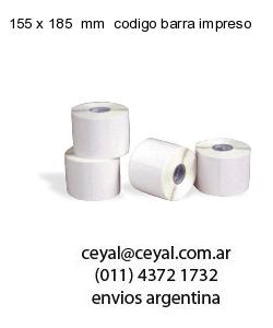 155 x 185  mm  codigo barra impreso