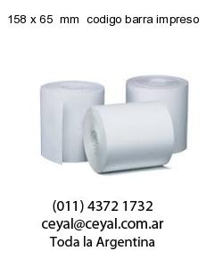 158 x 65  mm  codigo barra impreso