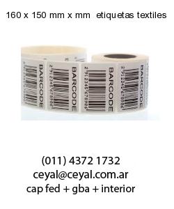 160 x 150 mm x mm  etiquetas textiles