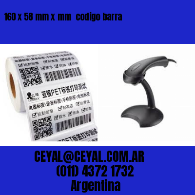 160 x 58 mm x mm  codigo barra