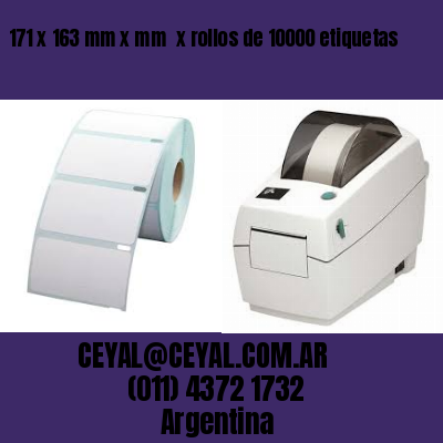 171 x 163 mm x mm  x rollos de 10000 etiquetas