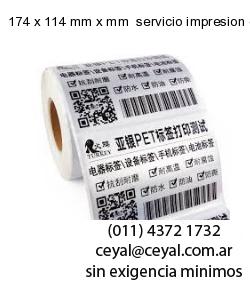 174 x 114 mm x mm  servicio impresion etiquetas codigos