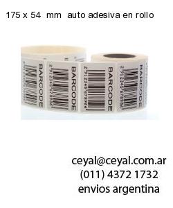 175 x 54  mm  auto adesiva en rollo
