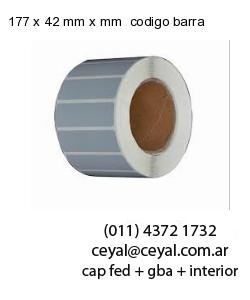 177 x 42 mm x mm  codigo barra
