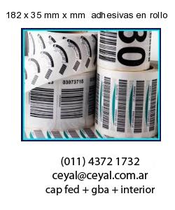 182 x 35 mm x mm  adhesivas en rollo
