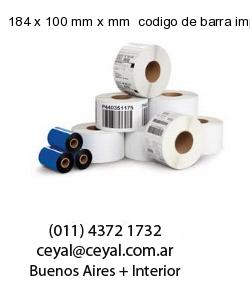 184 x 100 mm x mm  codigo de barra impreso