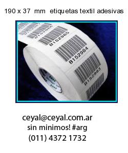 190 x 37  mm  etiquetas textil adesivas