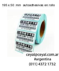 195 x 50  mm  autoadhesivas en rollo