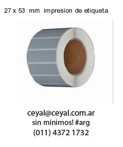 27 x 53  mm  impresion de etiqueta