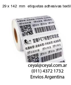 29 x 142  mm  etiquetas adhesivas textiles