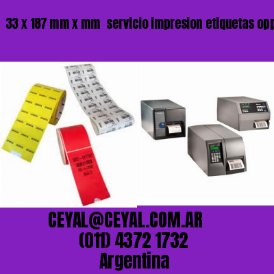 33 x 187 mm x mm  servicio impresion etiquetas opp