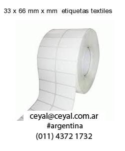 33 x 66 mm x mm  etiquetas textiles