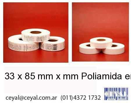 33 x 85 mm x mm Poliamida en rollo