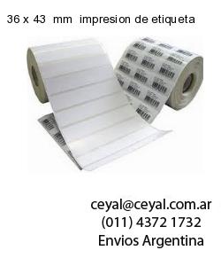36 x 43  mm  impresion de etiqueta