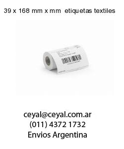39 x 168 mm x mm  etiquetas textiles
