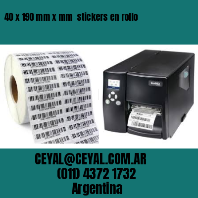 40 x 190 mm x mm  stickers en rollo
