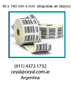 45 x 190 mm x mm  etiquetas en blanco